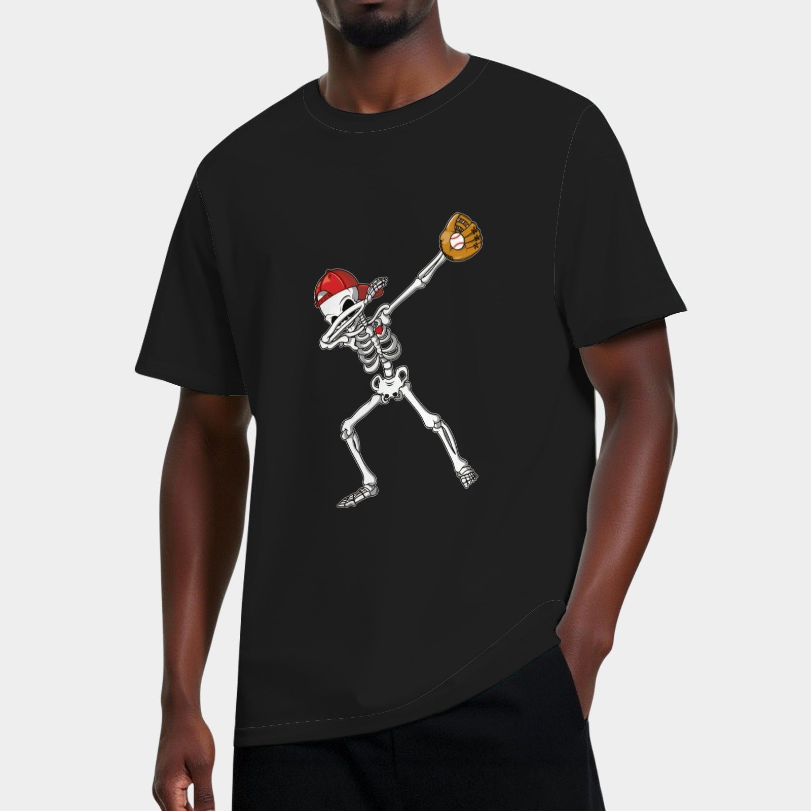 Dabbing Skeleton Baseball Funny Halloween Gift T-Shirt