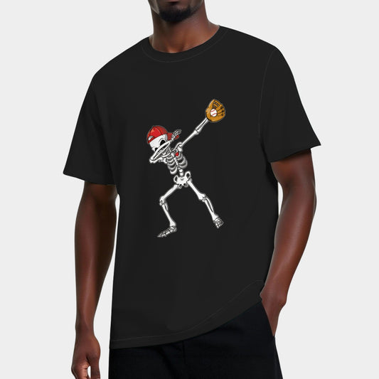 Dabbing Skeleton Baseball Funny Halloween Gift T-Shirt