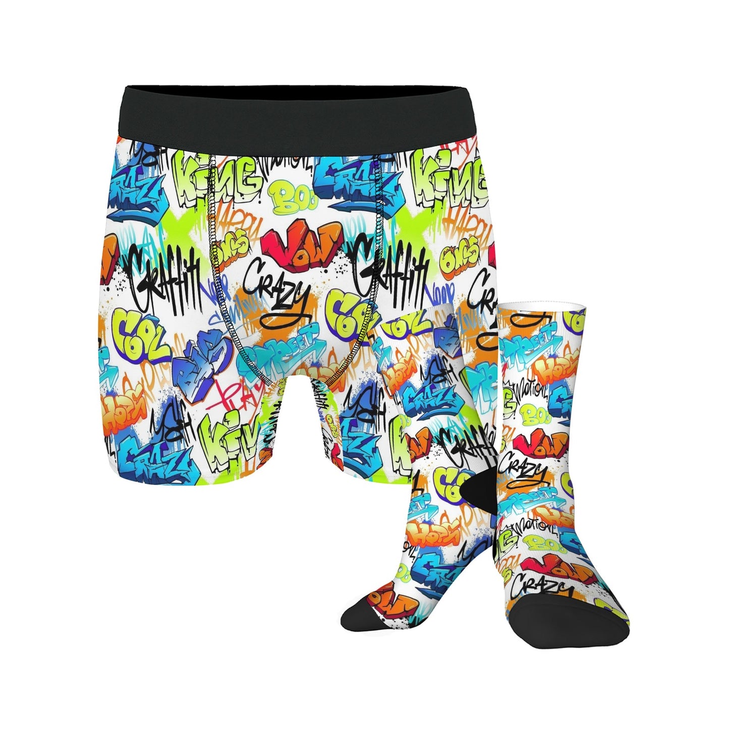 Custom Men's Underwear & Socks Set - Crazy Cool Graffiti