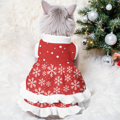 Snowflake Pattern Pets Christmas Dress