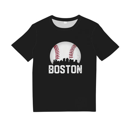 Vintage Boston City Skyline Baseball Game Day Fan T-Shirt