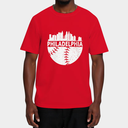 Vintage Philadelphia Skyline Baseball Retro Cityscap T-Shirt