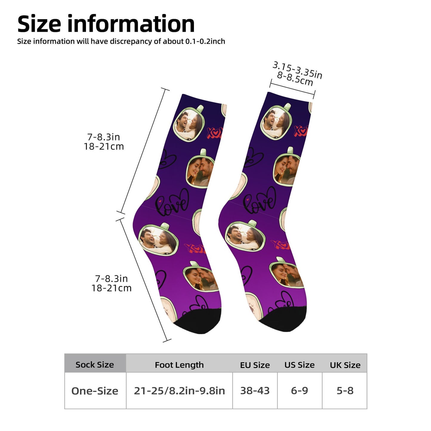 Personalized Valentine's Day Couple Love Coffee Gradient Sock
