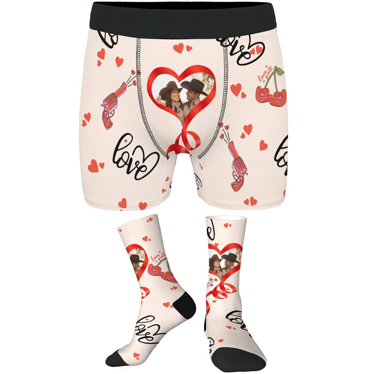 Customized Valentine's Day Cowboy Couple Love Underwear Sets