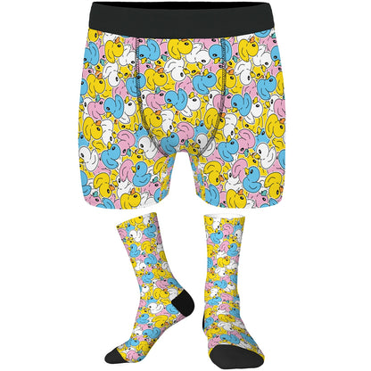 Custom Men's Underwear & Socks Set - Duck Pattern Design