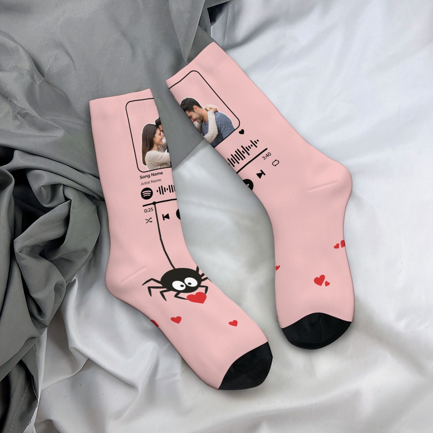 Music Customizable Valentine's Day Spider Couple Love Sock