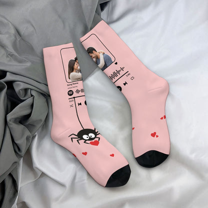 Music Customizable Valentine's Day Spider Couple Love Sock