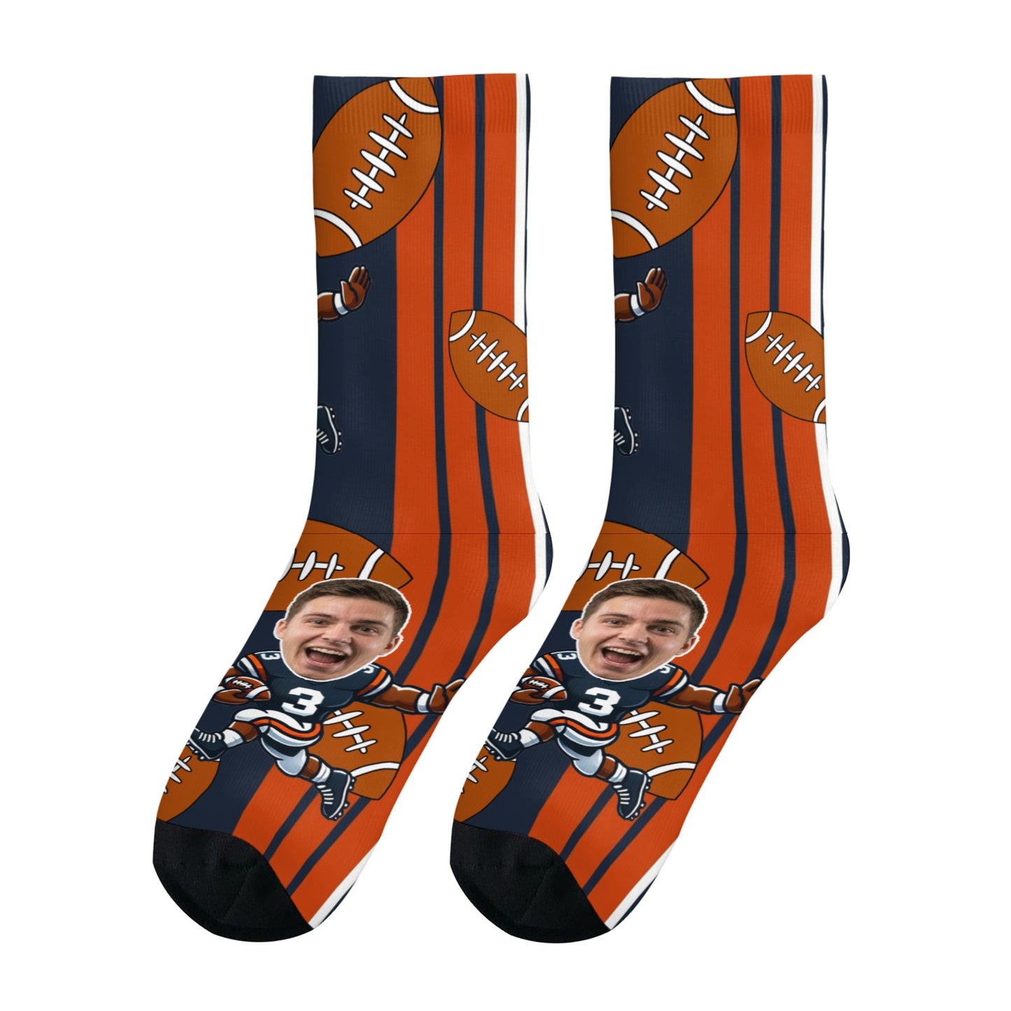 Custom Chicago Football Face Socks