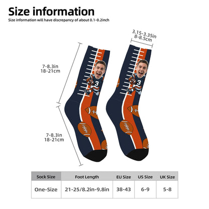 Custom Chicago Football Face Socks