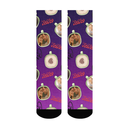 Personalized Valentine's Day Couple Love Coffee Gradient Sock