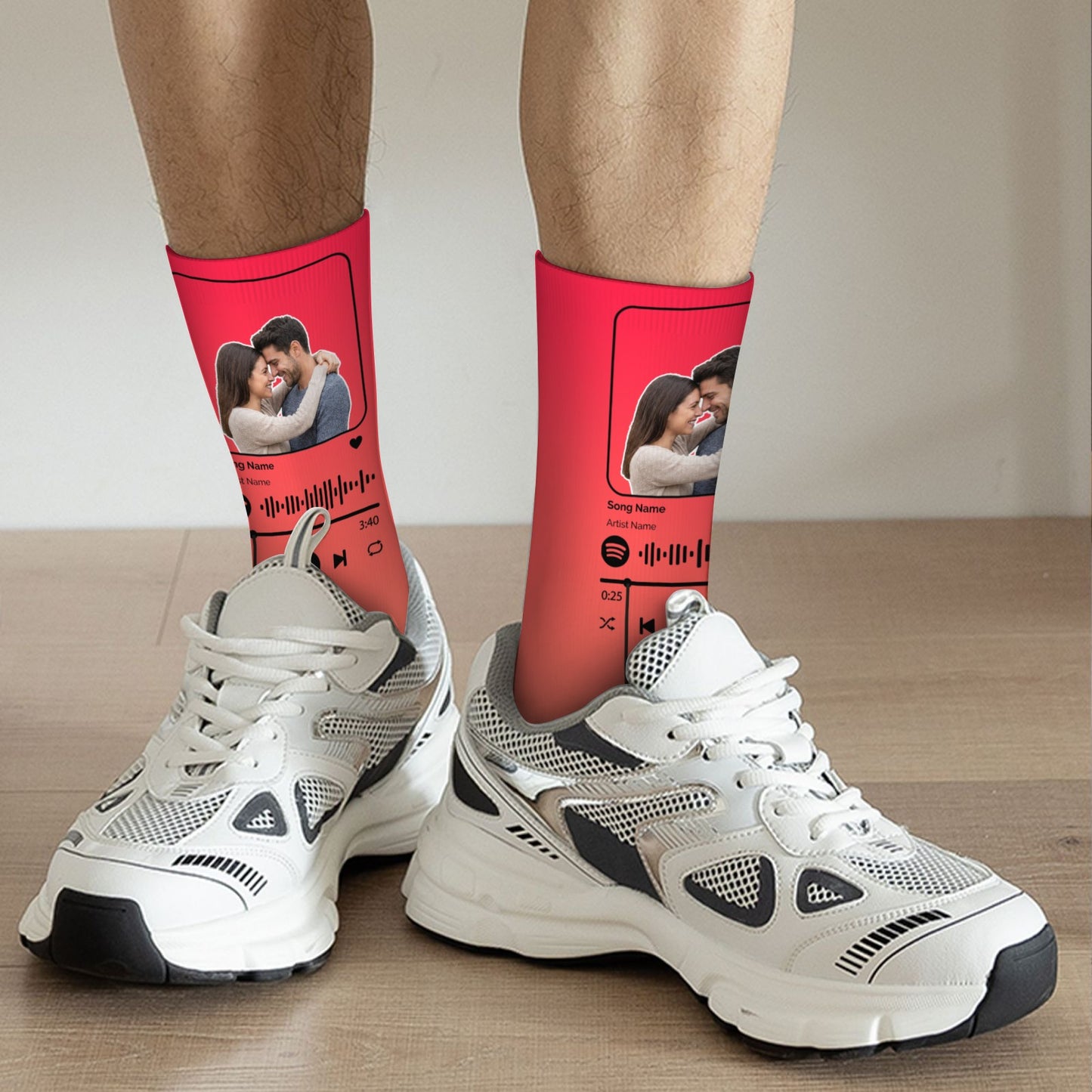 Music Customizable Valentine's Day Spider Couple Love Gradient Sock