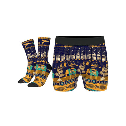 Custom Men's Underwear & Socks Set - Native Inspired Elephant Design