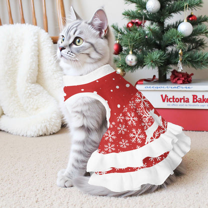 Snowflake Reindeer Pattern Pets Christmas Dress