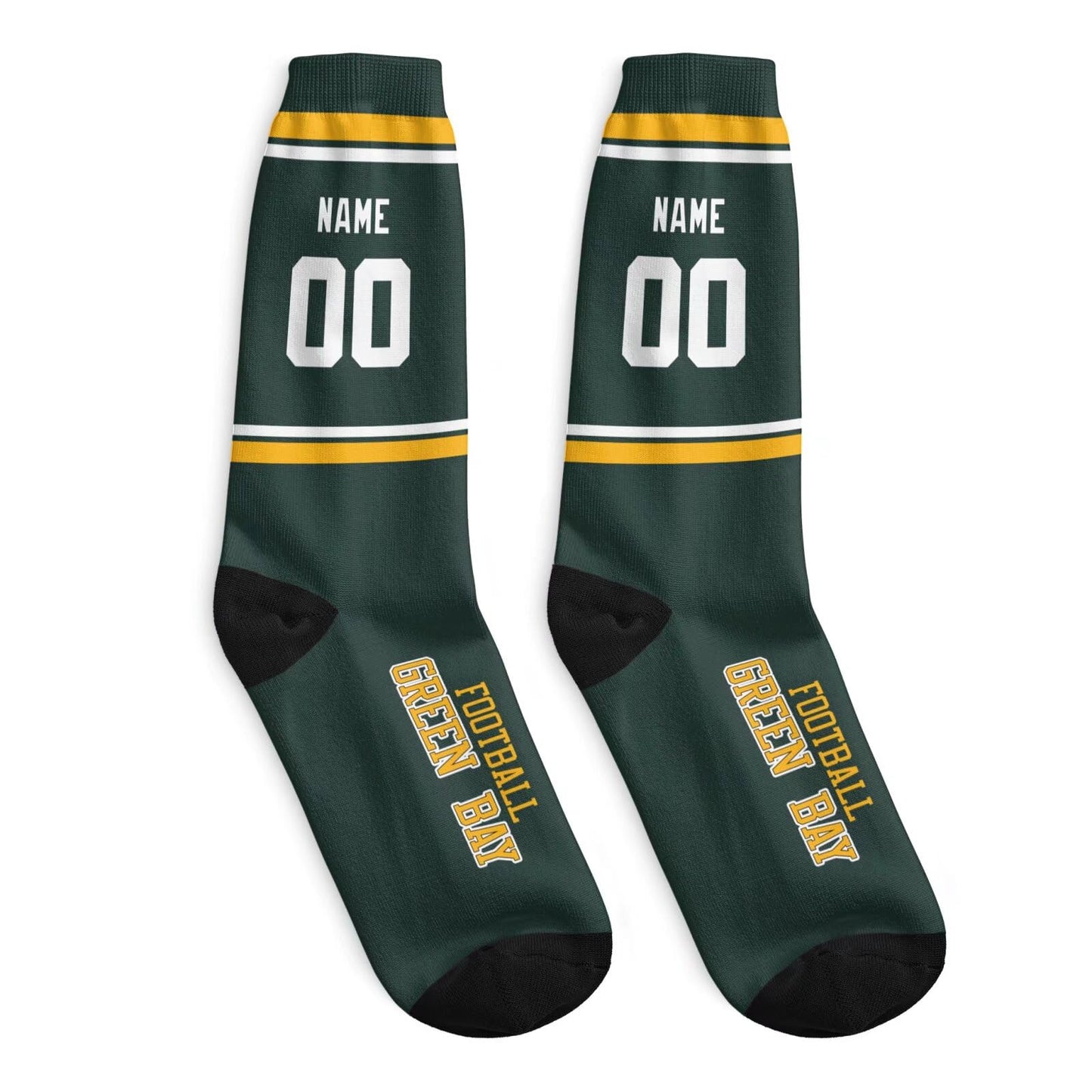 Personalized Green Bay Socks Lightweight and Durable