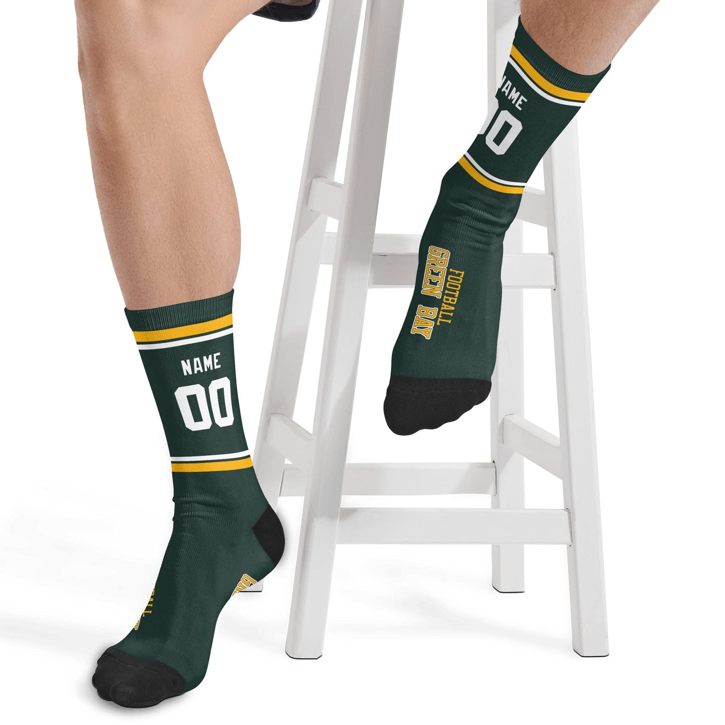 Personalized Green Bay Socks Lightweight and Durable
