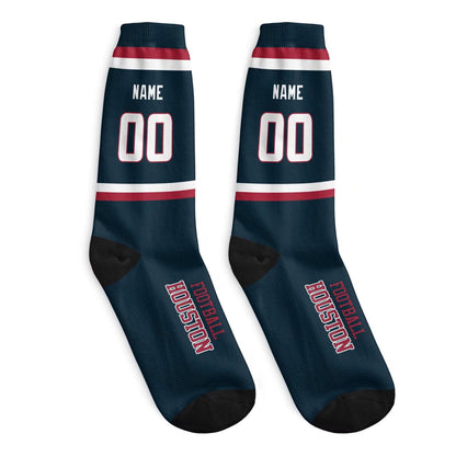 Custom Houston Football Sock Add Your Number