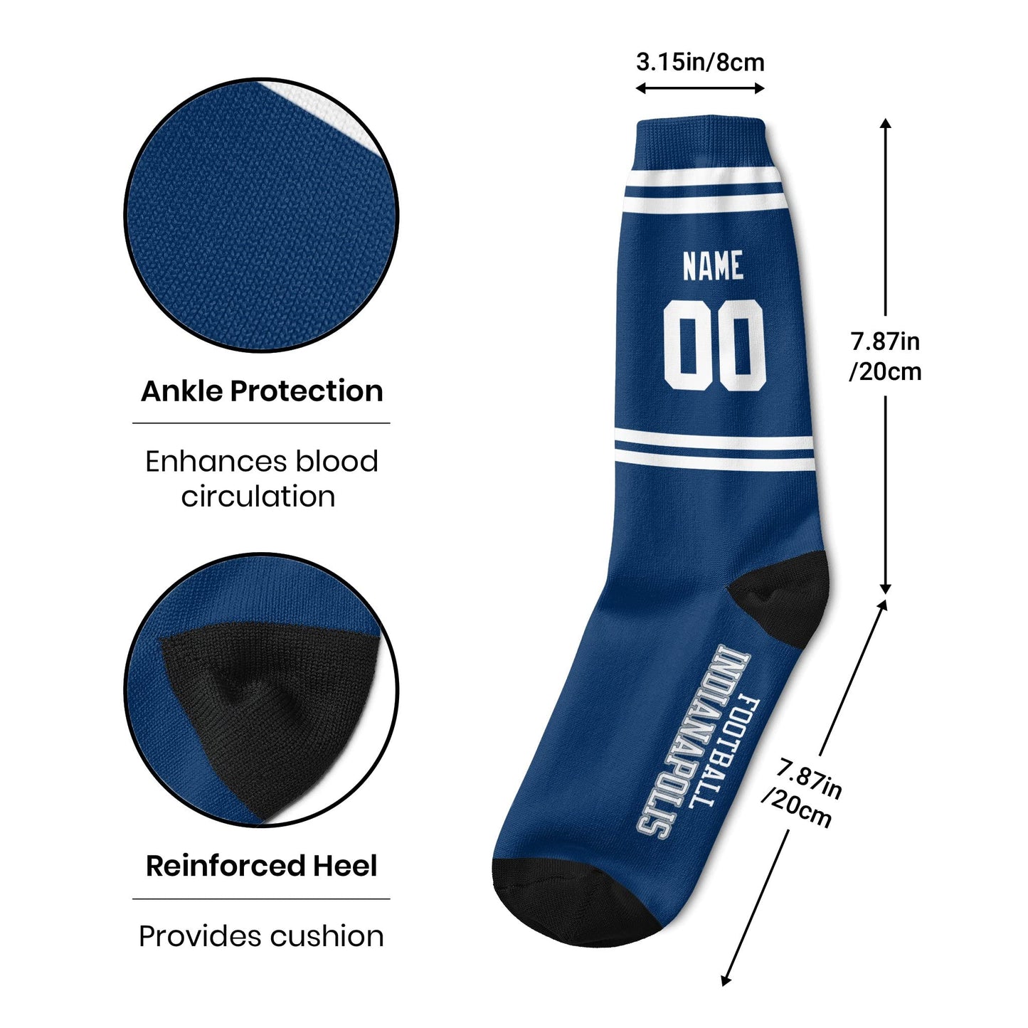 Indianapolis Themed Custom Socks with Modern Look