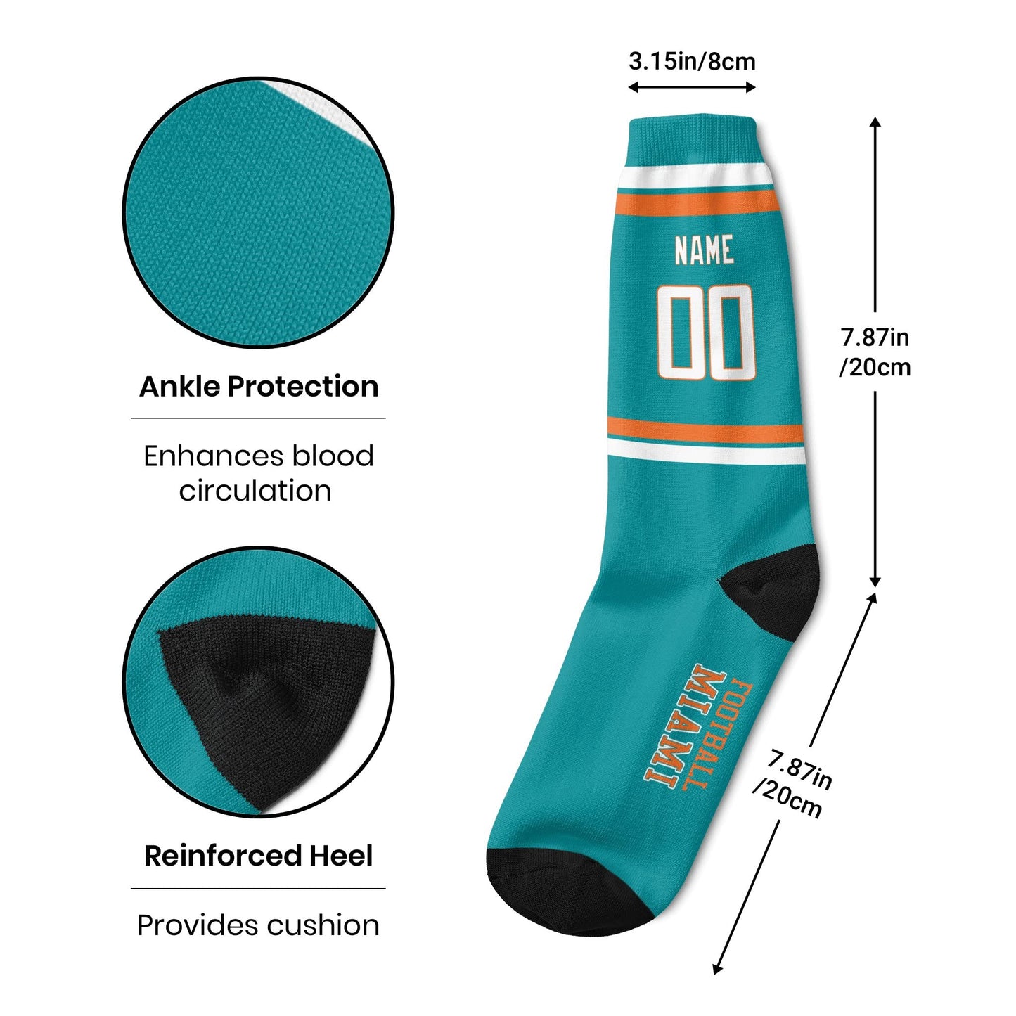 Custom Miami Sports Socks Great for Gift Ideas
