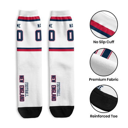 Custom New England Football Socks for Men or Women