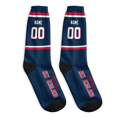 Custom New England Football Socks for Men or Women