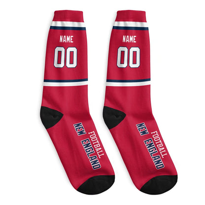 Custom New England Football Socks for Men or Women
