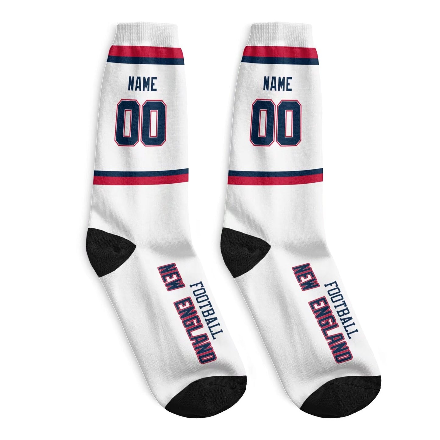 Custom New England Football Socks for Men or Women