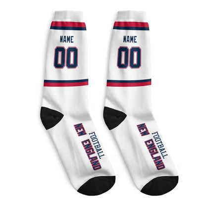 Custom New England Football Socks for Men or Women