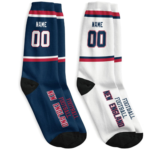 Custom New England Football Socks for Men or Women