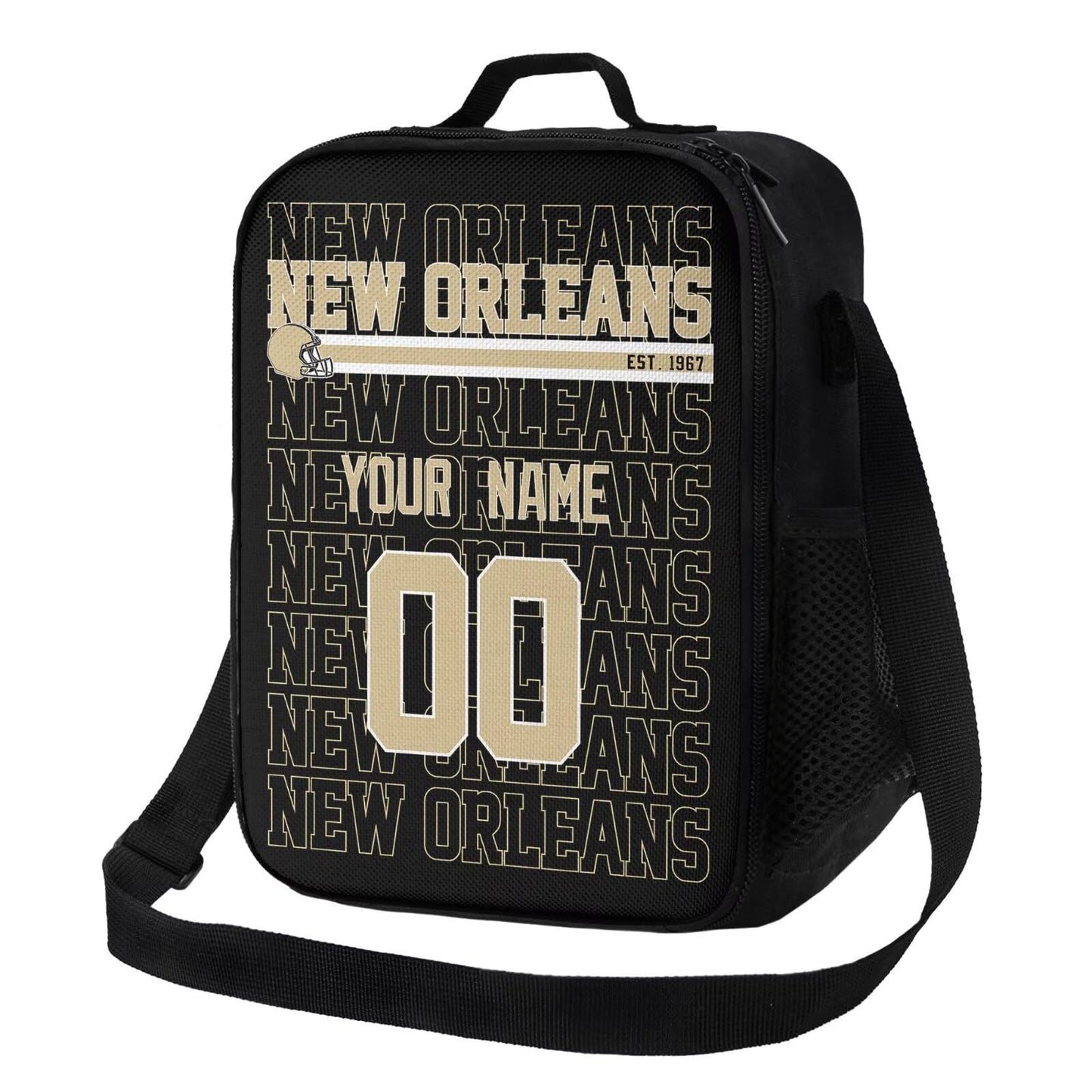 Reusable New Orleans Lunch Box Bag Custom Printed with Text