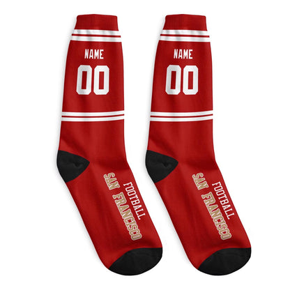 Custom San Francisco Sports Socks Add Your Name Easily