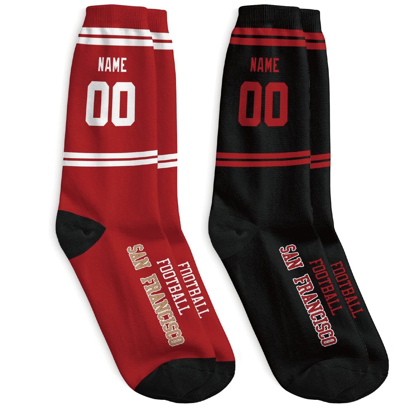 Custom San Francisco Sports Socks Add Your Name Easily