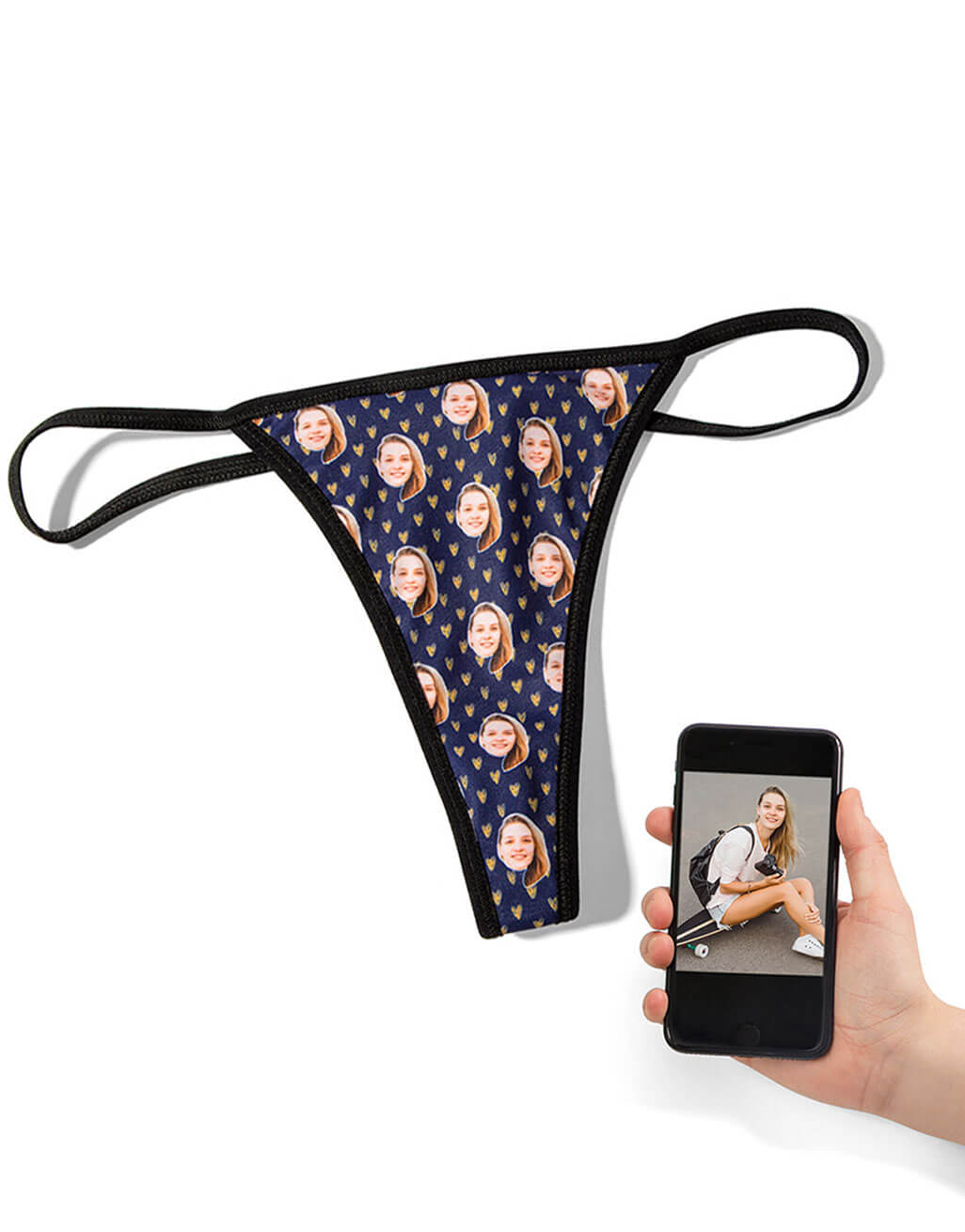 Face Hearts Thong
